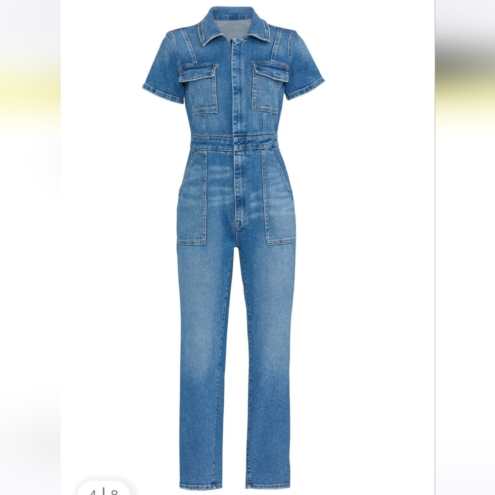 Good American Fit For Success Denim Jumpsuit Brand New Size 6